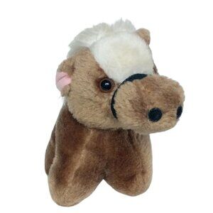 Vintage Russ Berrie Brown Mini Horse Plush Stuffed Animal 6"